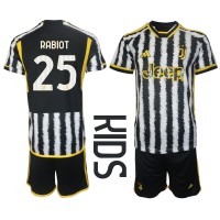 Juventus Adrien Rabiot #25 Domáci Detský futbalový dres 2023-24 Krátky Rukáv (+ trenírky)